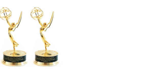 Two Emmy Award statuettes